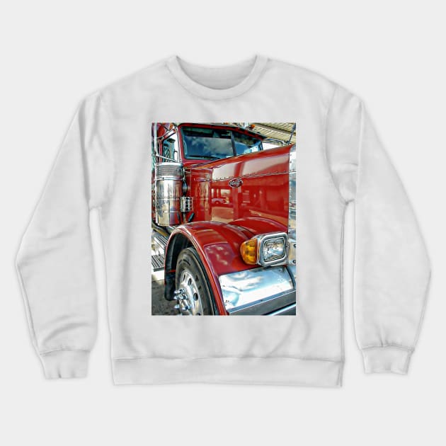 red peterbilt truck Crewneck Sweatshirt by andalaimaging